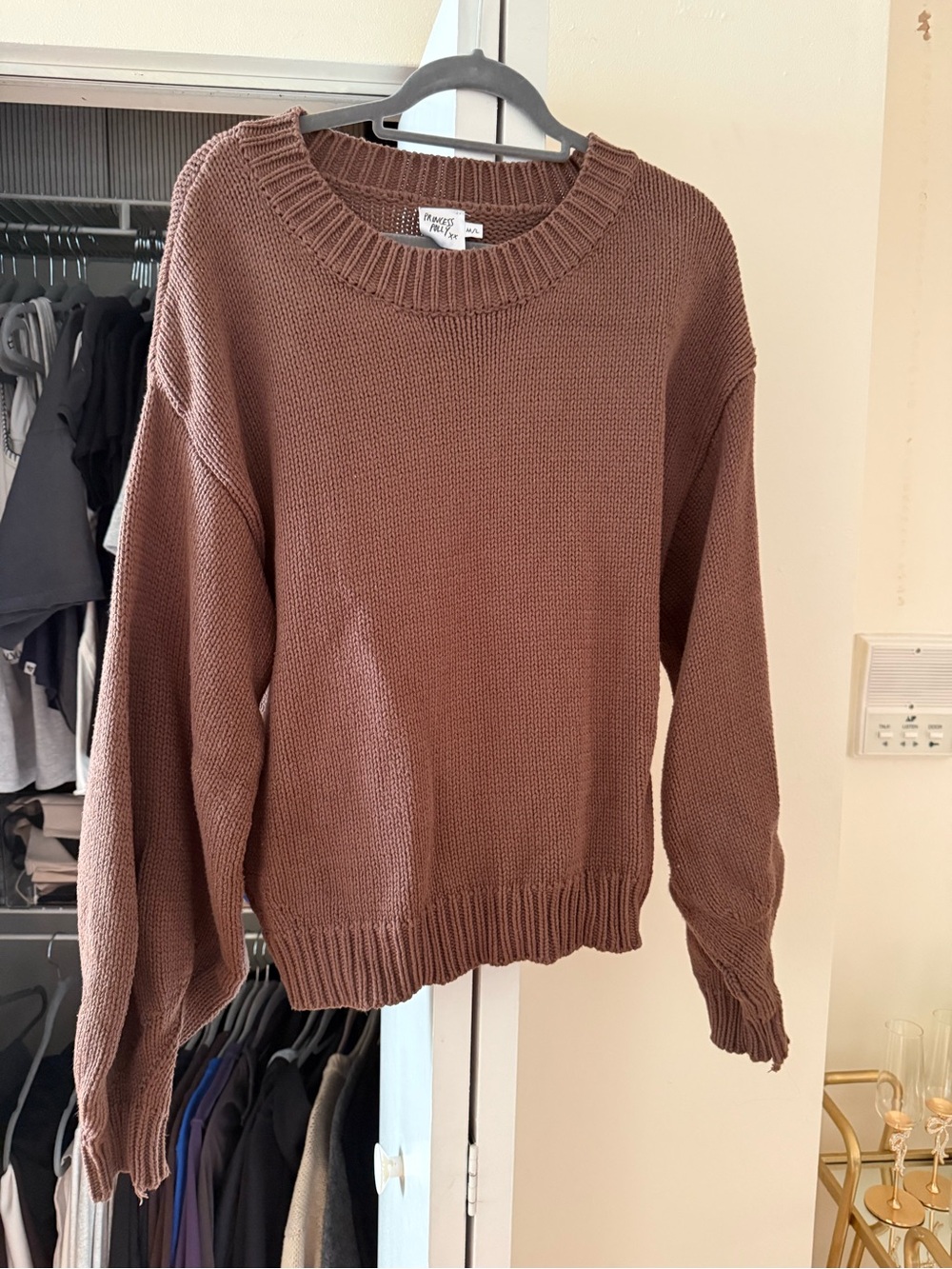 Princess Polly Brown Knit Crewneck Sweater